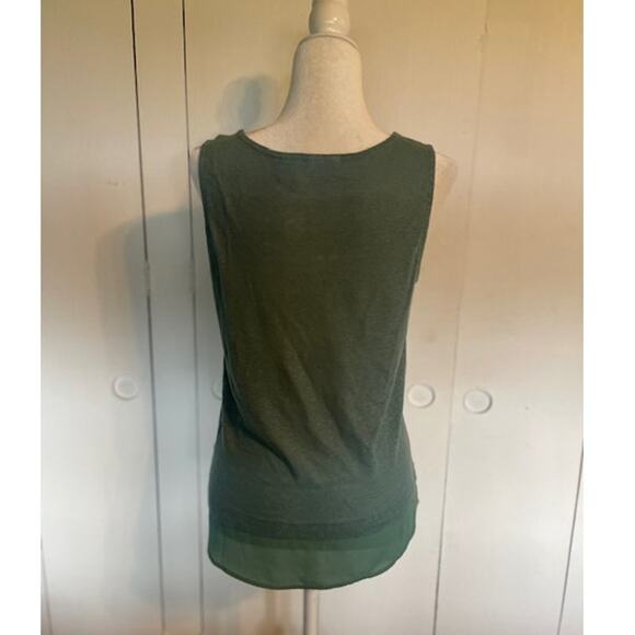 Sigrid Olsen Women Size Small Knit Tanktop Green Linen Blend - Picture 4 of 5